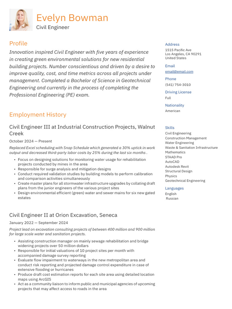 Experienced Civil Engineer Profile | PDF | Civil Engineering | Engineering