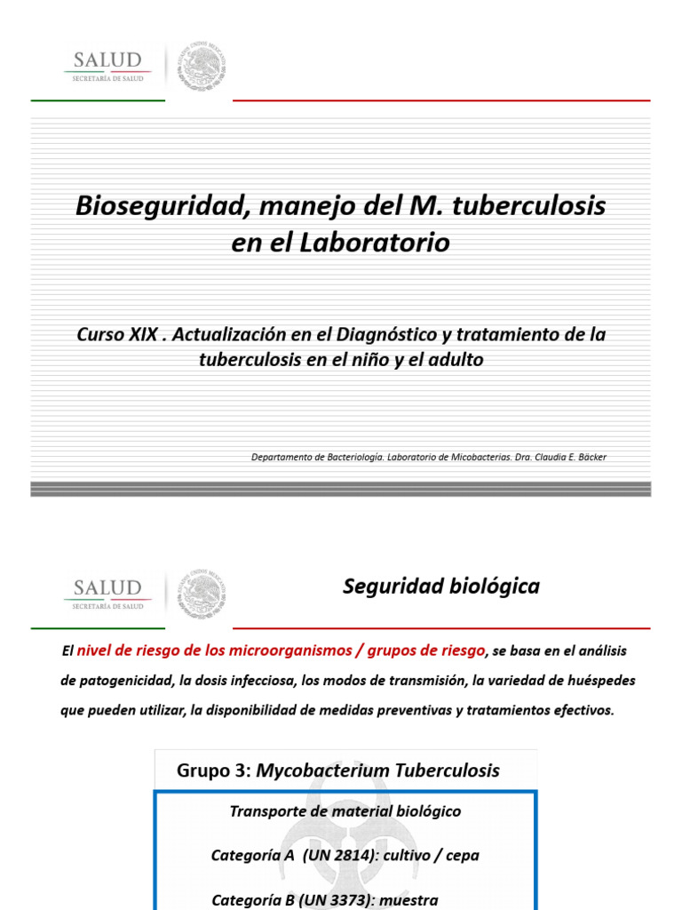 Bioseguridad en Laboratorios de Tuberculosis | PDF | Laboratorios ...