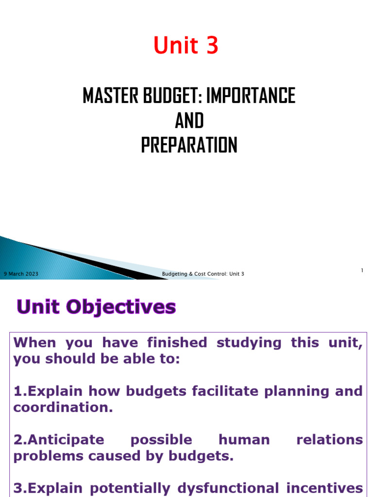Unit 3 | PDF | Budget | Expense