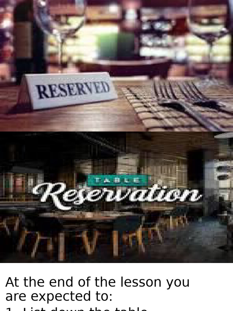 Restaurant Table Reservation Guide | PDF
