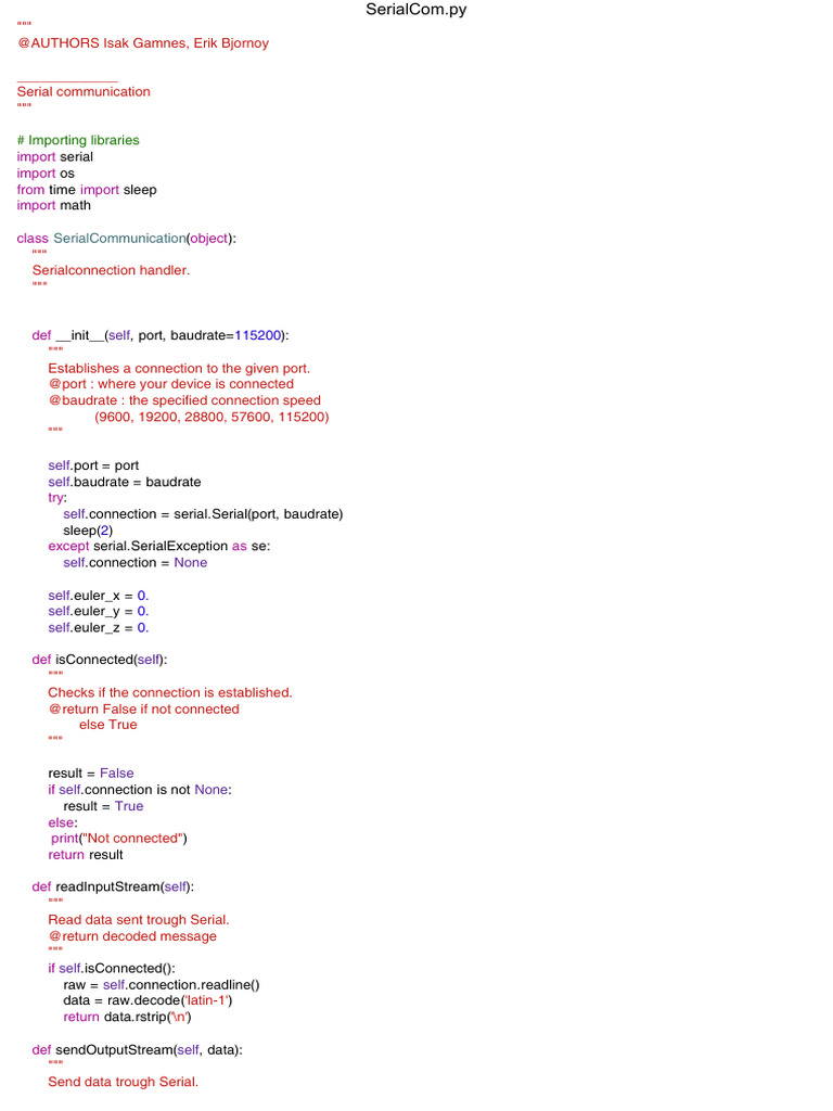Serial Communication Handler Code | PDF