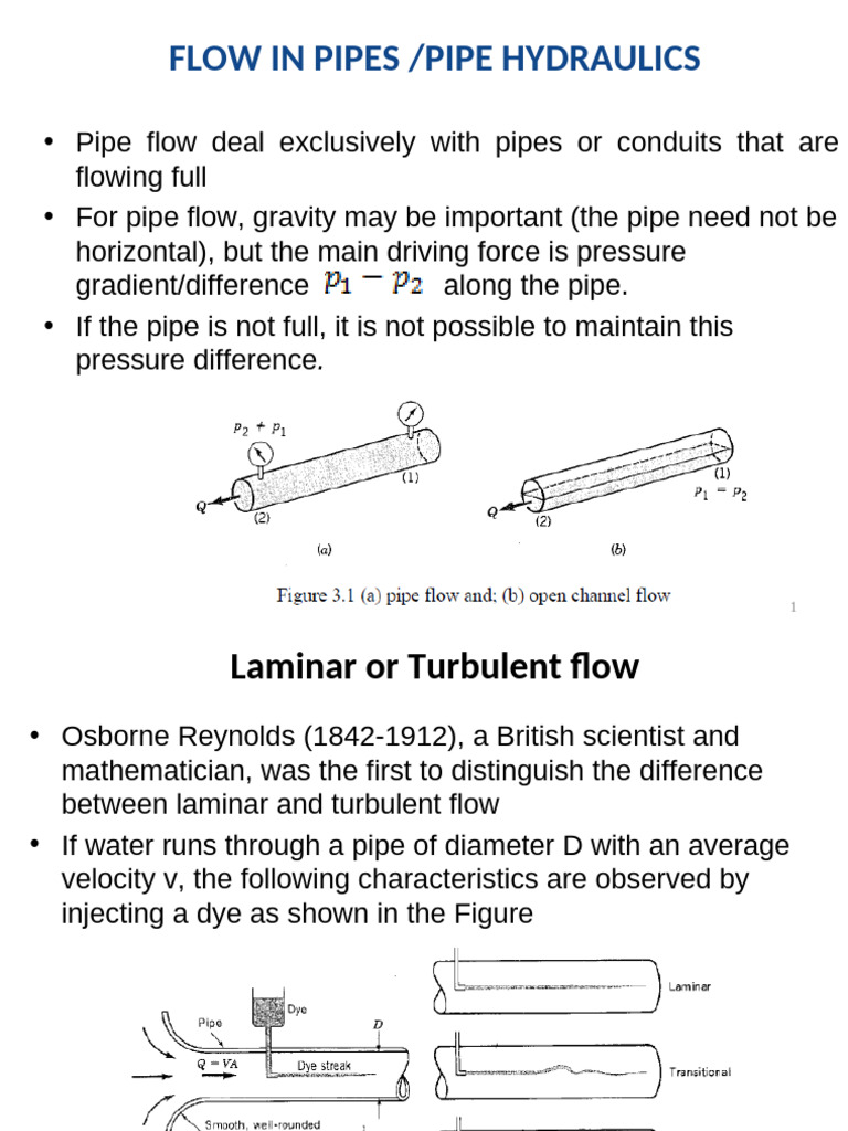 Pipe Flow and Hydraulics Explained | PDF | Fluid Dynamics | Civil ...