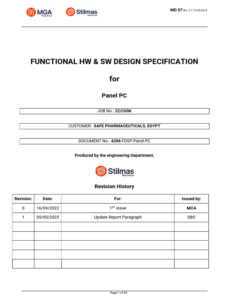Panel PC Functional Design Specification | PDF | Programmable Logic ...