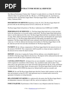 Musical Performance Contract
