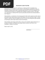 Download Mechanics Lien Waiver by RocketLawyer SN91892584 doc pdf