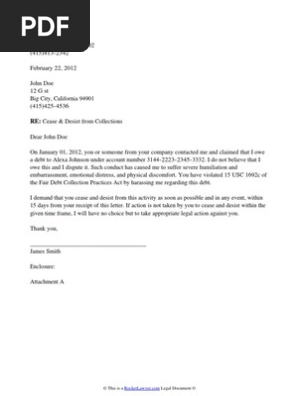 Cease and Desist Letter