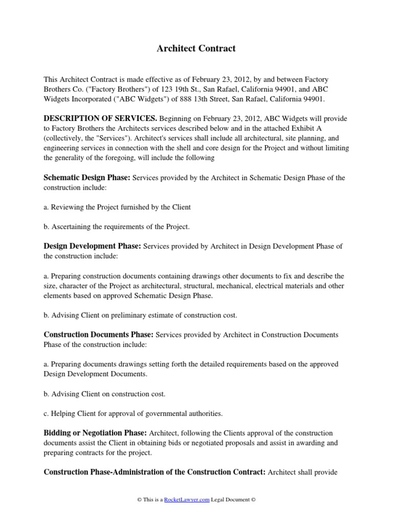 Architect Contract Arbitration Architect