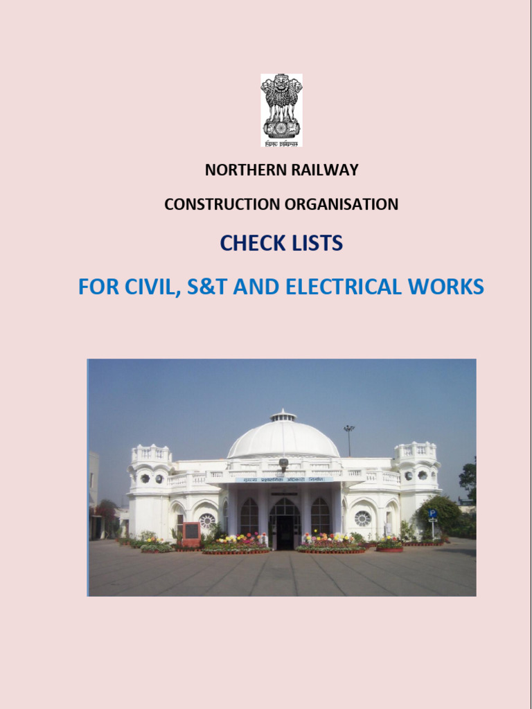 Railway Construction Checklists Guide | PDF | Brick | Concrete