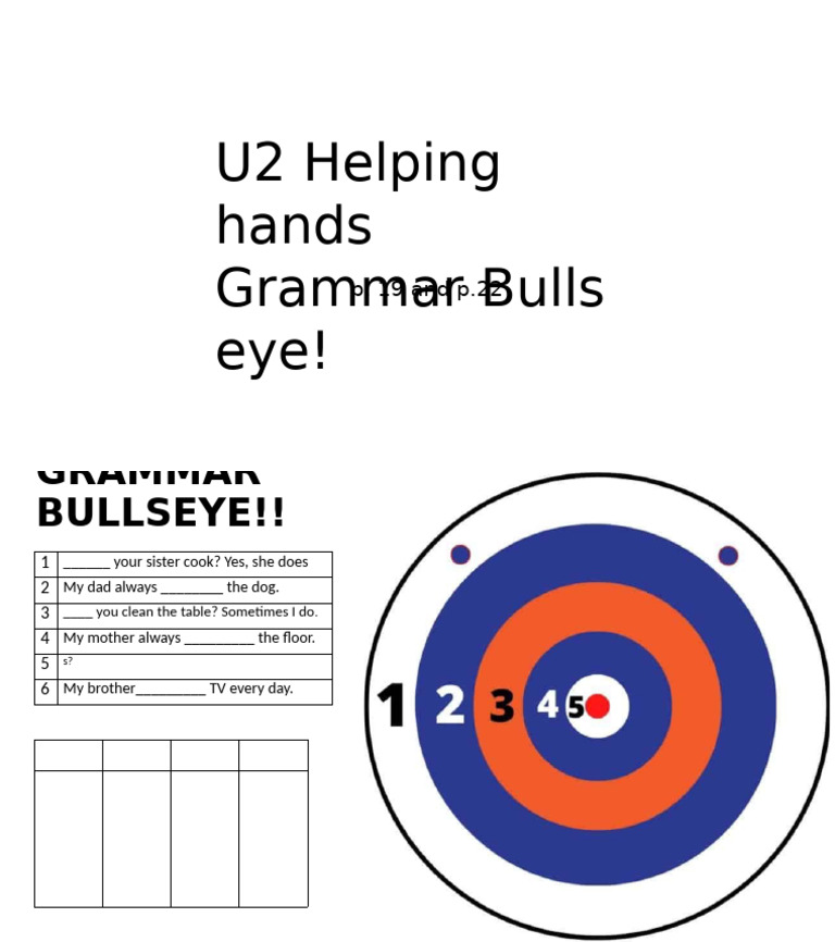 N5 U2 Helping Hands Grammar Bullseye | PDF