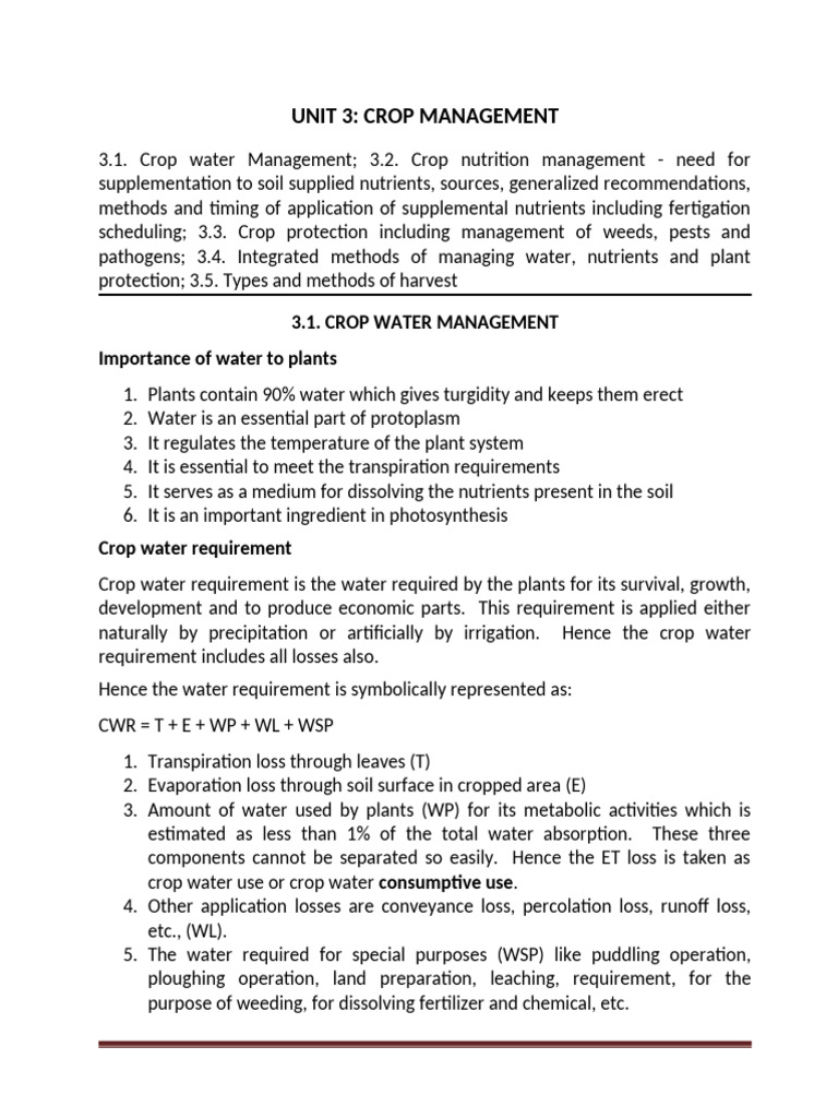 Crop Water and Nutrient Management Guide | PDF | Irrigation | Soil
