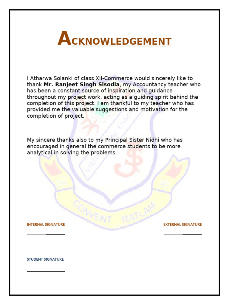 Project Acknowledgement and Certificate | PDF