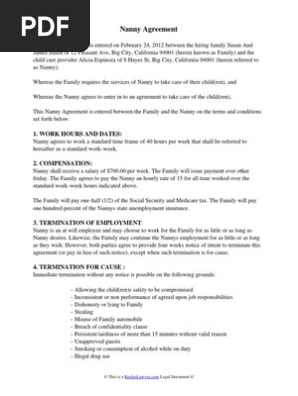 Child Care Contract