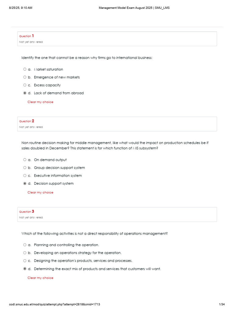 Management Model Exam Questions 2025 | PDF | Interest | Confidence Interval