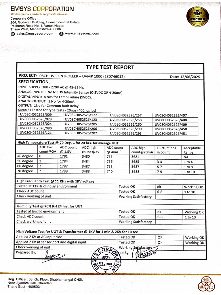 Test Report | PDF