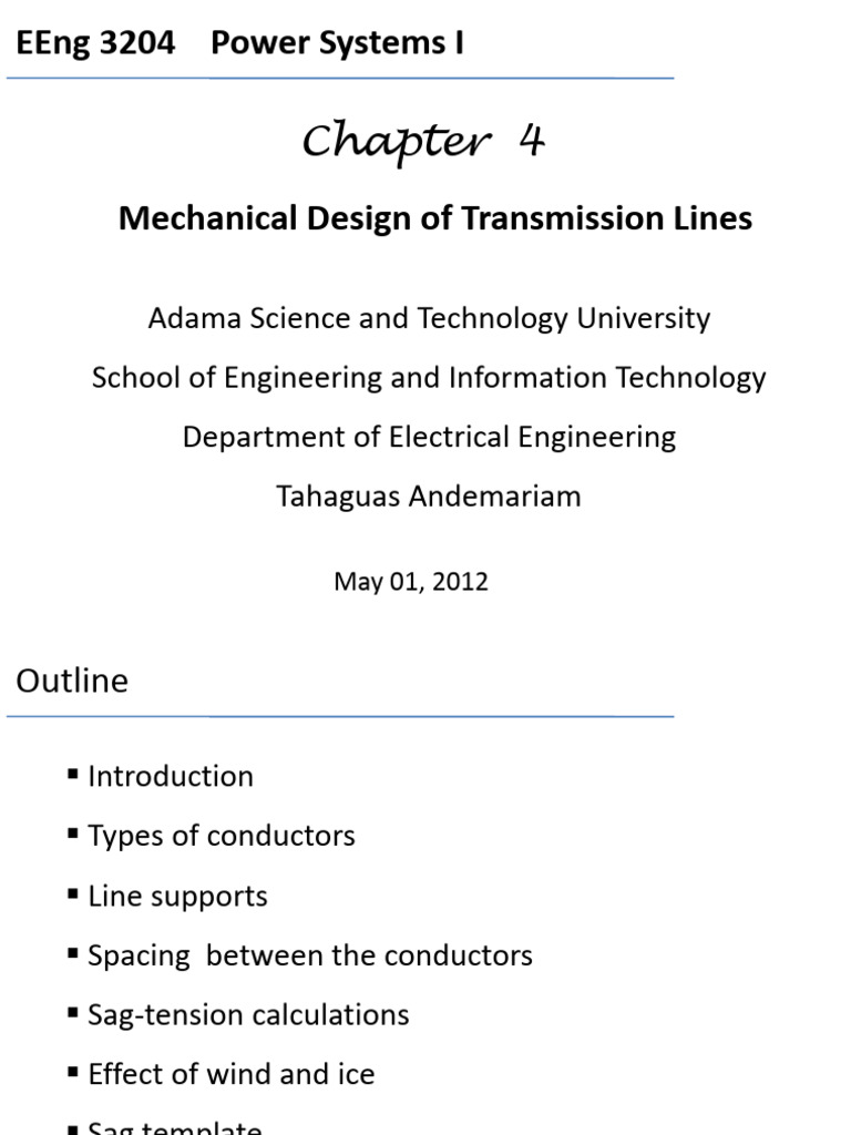 Mechanical Design of Transmission Lines | PDF | Electrical Resistivity ...