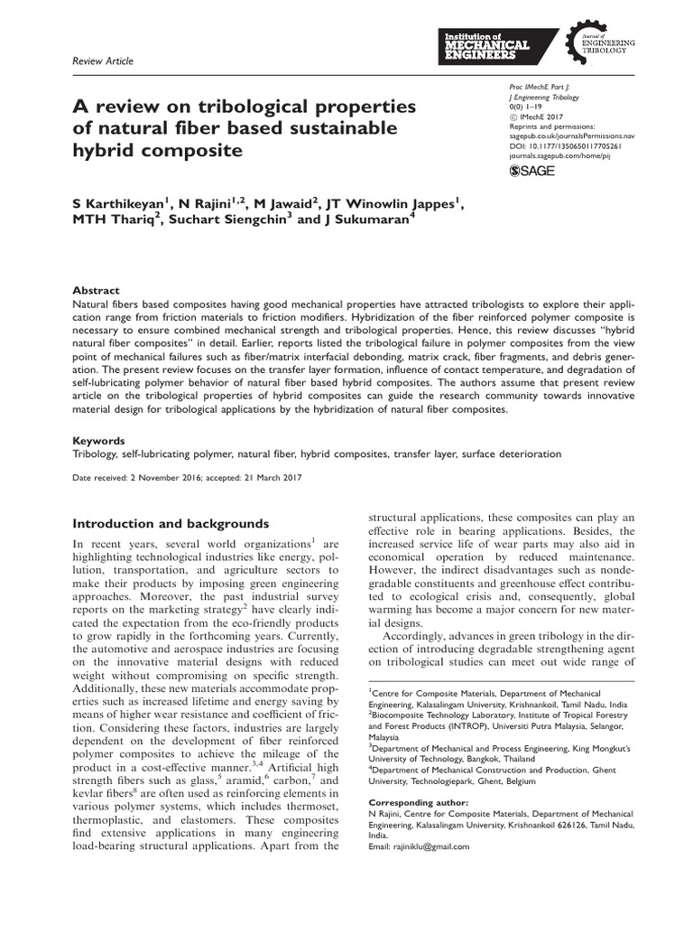 Tribological Properties of Hybrid Composites | PDF | Composite Material ...