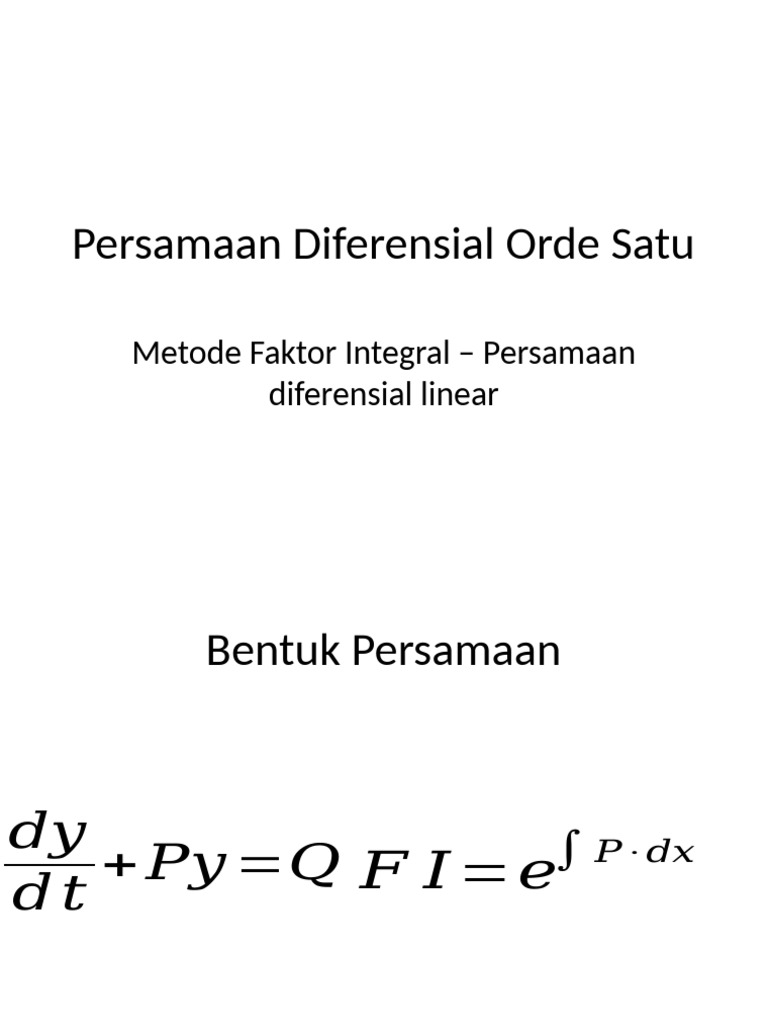 Metode Faktor Integral | PDF