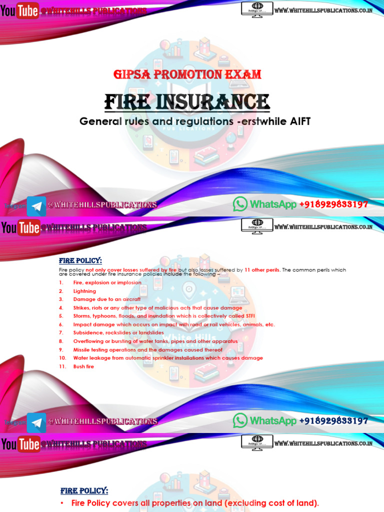 Fire Insurance General Rules and Regulations - Erstwhile AIFT New | PDF ...