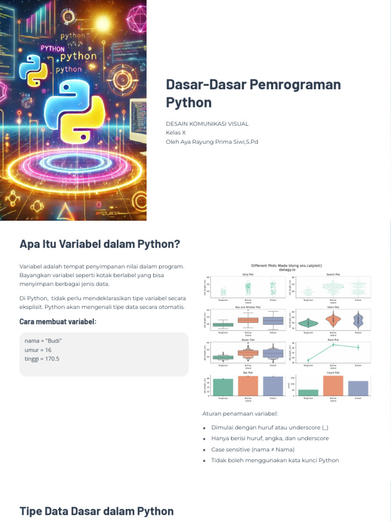 Dasar Variabel dan Tipe Data Python | PDF