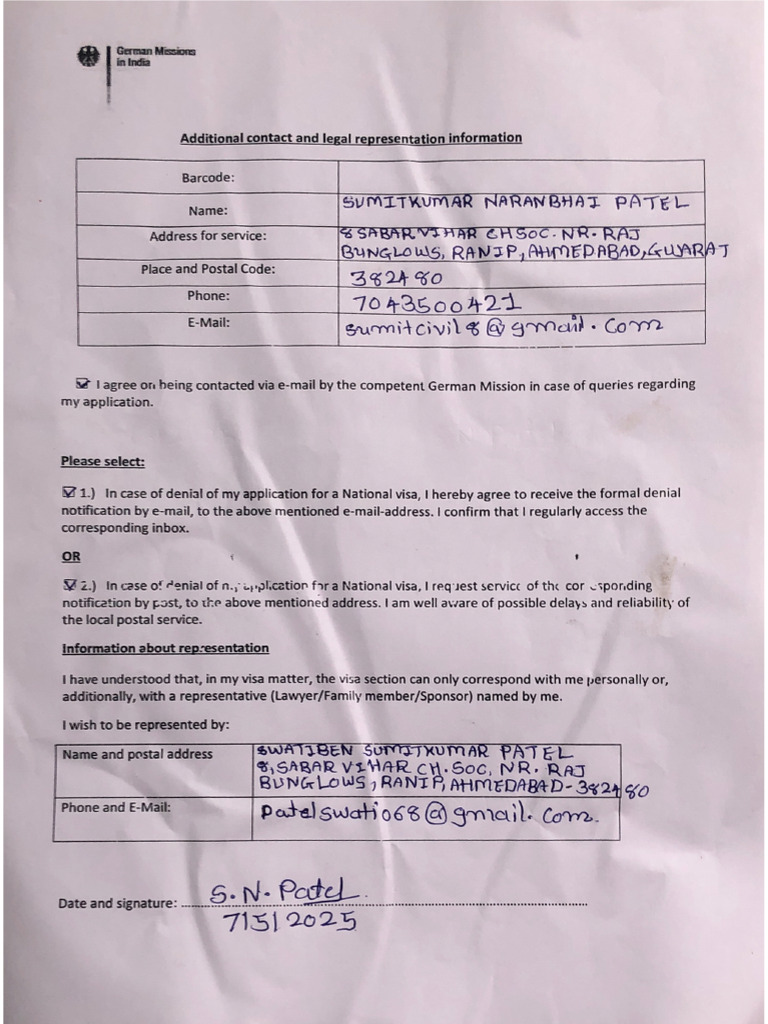 Additional and Declaration For | PDF