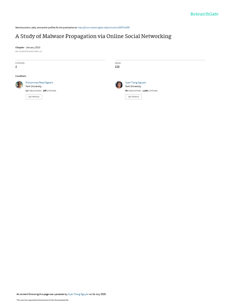 Malware Spread in Social Networks | PDF | Malware | Computing