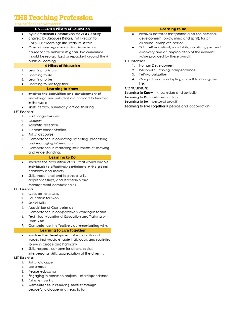 Ped 208b - Teaching Prof Midterm | PDF | Skill | Learning
