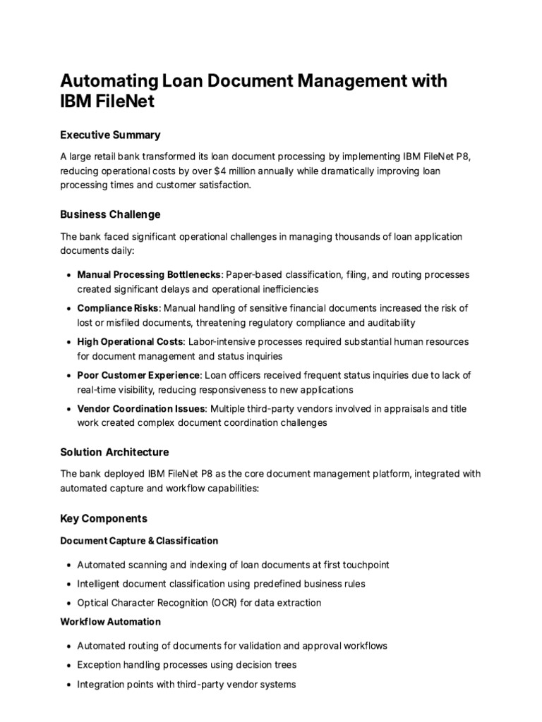 Bank Loan Processing Automation Success | PDF | Regulatory Compliance ...