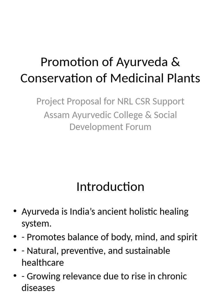 Ayurveda Project Presentation | PDF