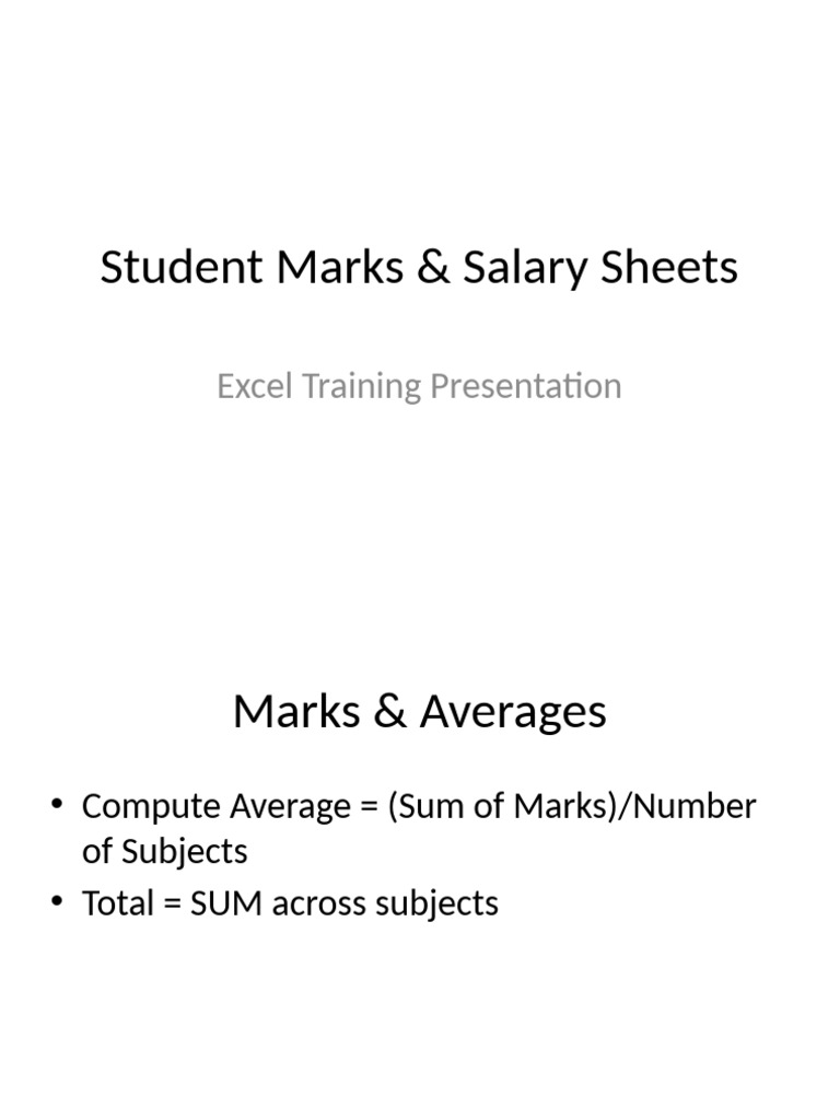 Student Marks and Salary Calculation Guide | PDF
