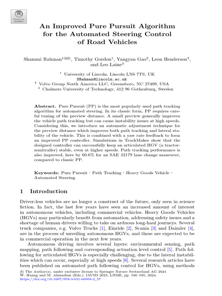Enhanced Pure Pursuit for HGV Control | PDF | Kinematics