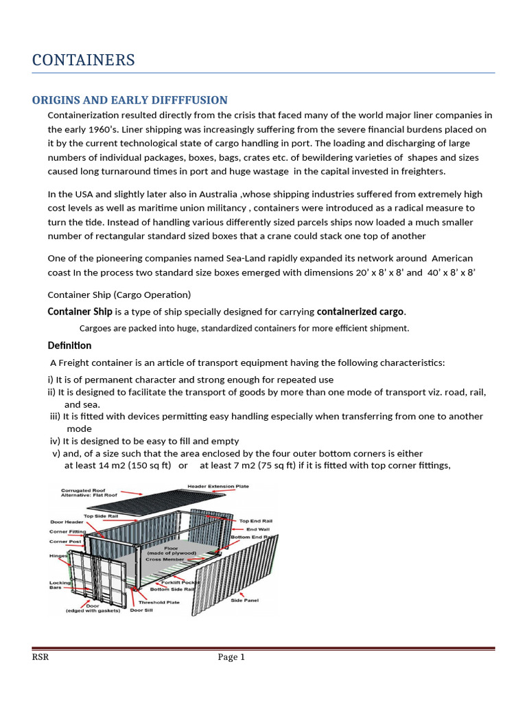 Containerization: History and Standards | PDF | Foot (Unit) | Ships