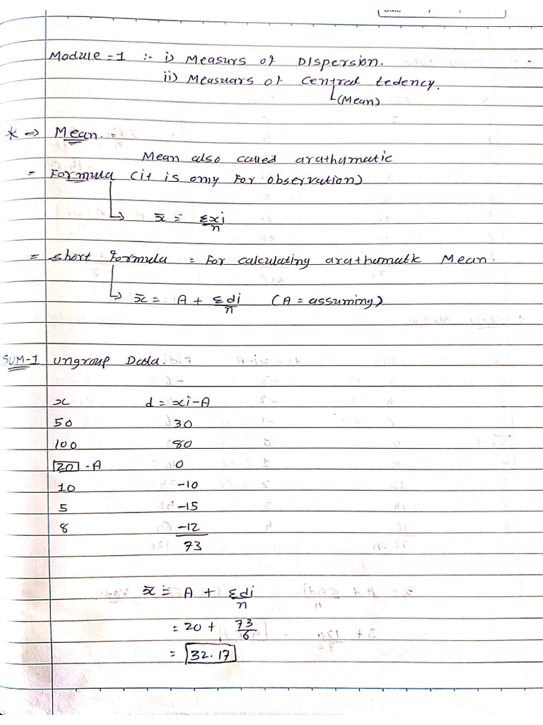 Business Statistics Class Work | PDF