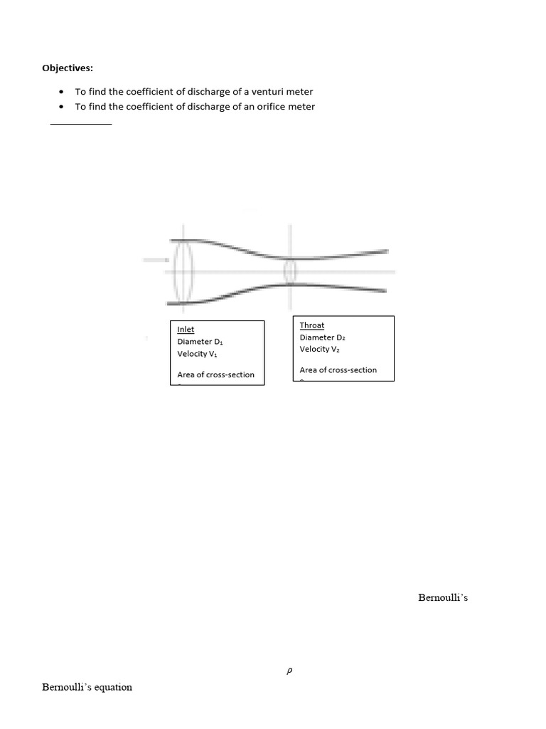 Venturi Meter Flow Measurement Analysis | PDF | Flow Measurement | Soft ...