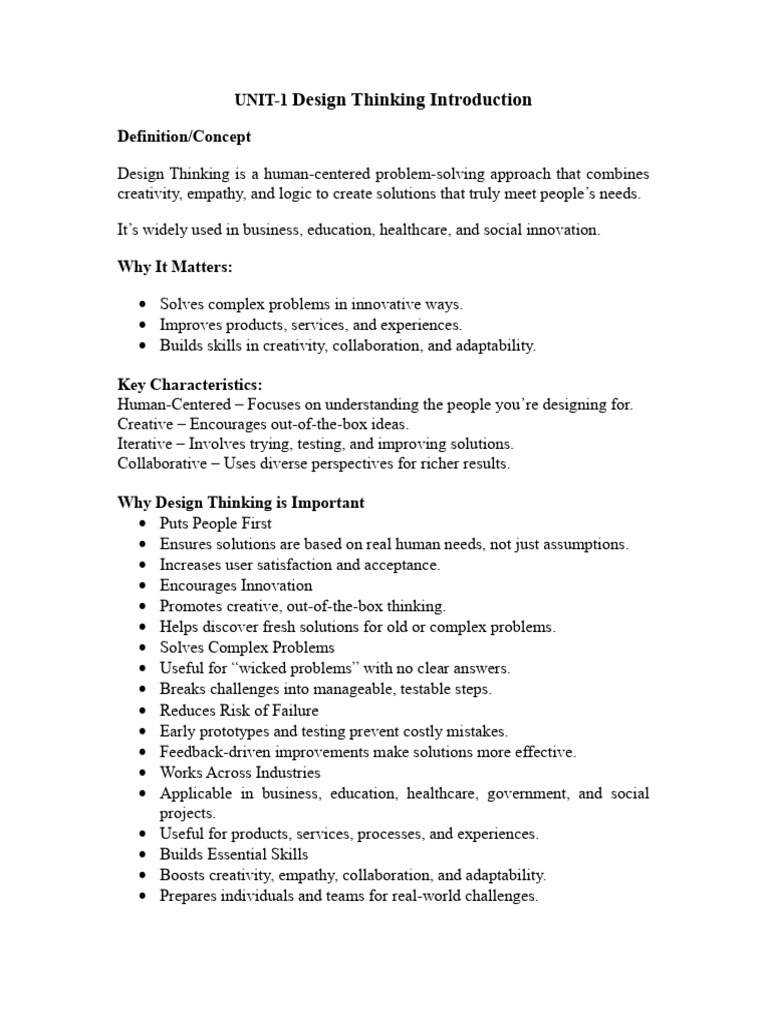 Design Thinking Overview and Applications | PDF | Design Thinking ...