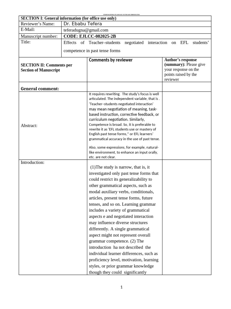 Teacher-Student Interaction in EFL Grammar | PDF | Grammatical Tense ...