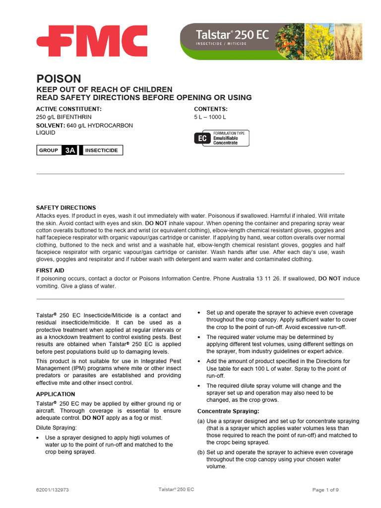 Talstar® 250 EC Insecticide Guide | PDF | Pest (Organism) | Alfalfa