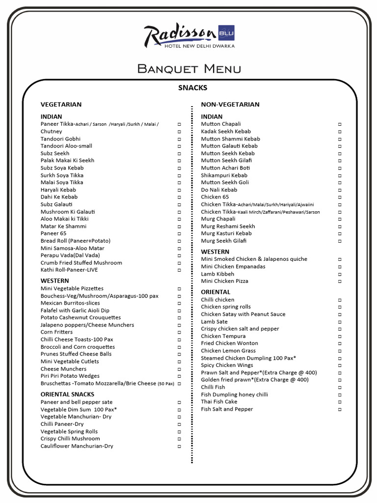 Vegetarian and Non-Vegetarian Snacks Menu | PDF | Curry | Thai Cuisine