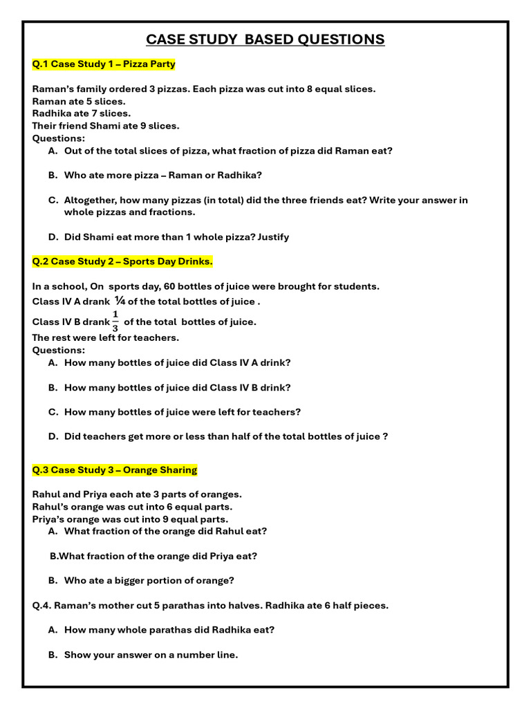 Case Study Based Questions | PDF