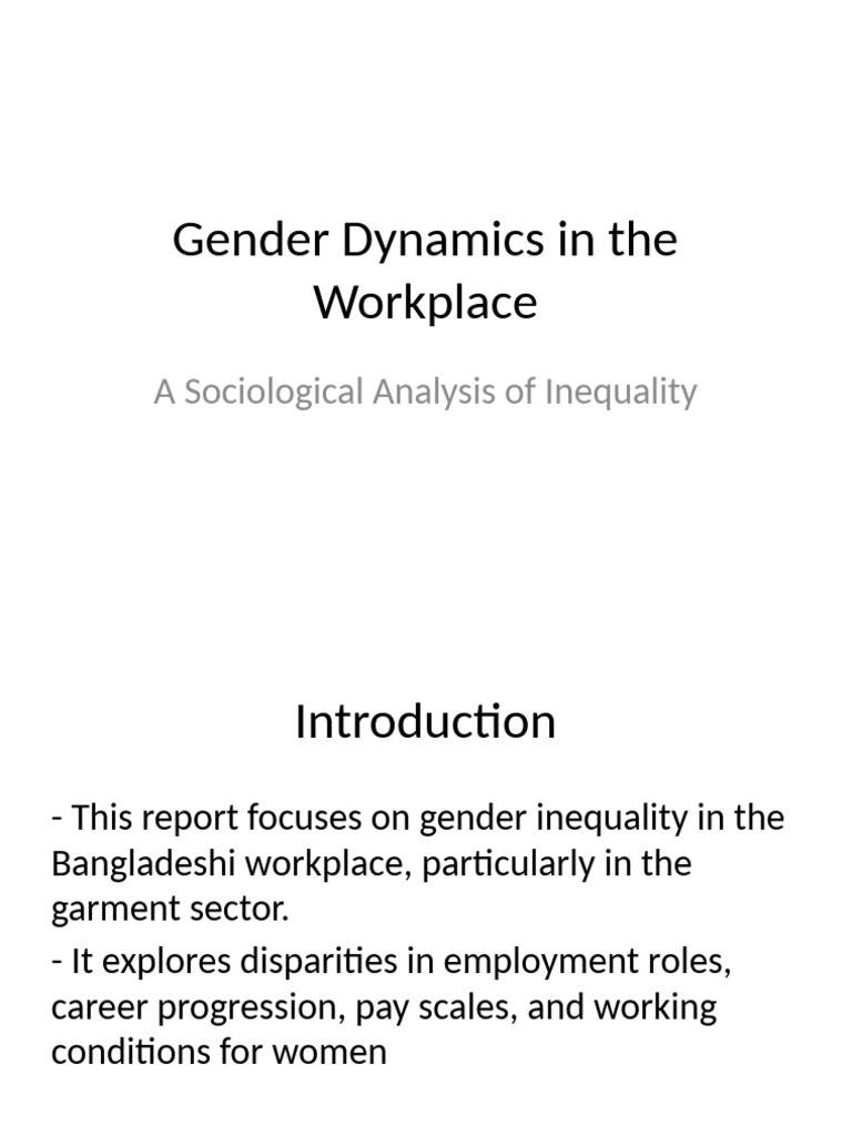 Gender Inequality in Bangladesh's Workplace | PDF