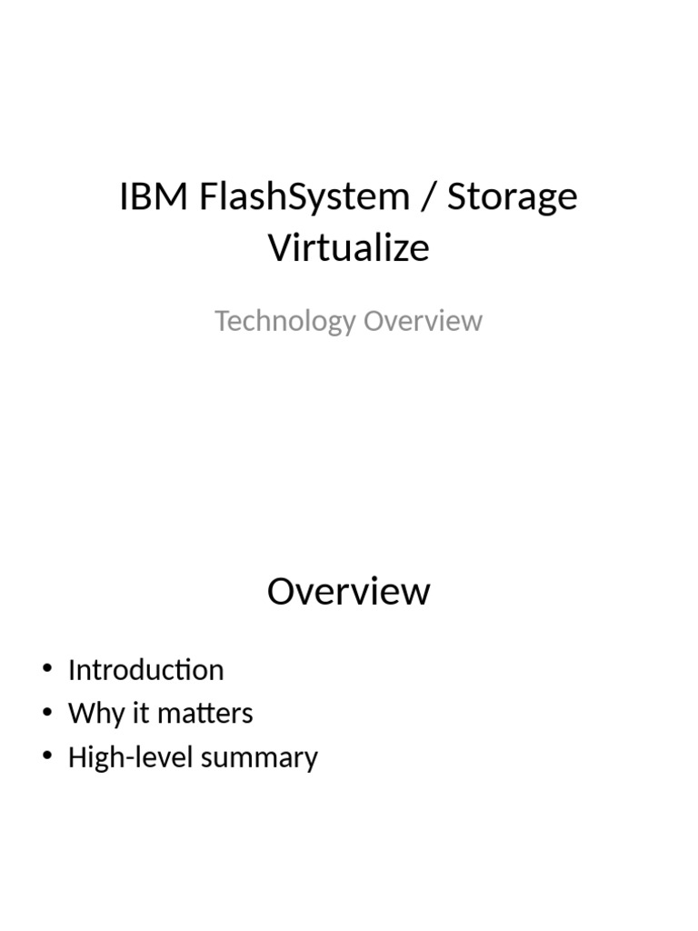 IBM FlashSystem Storage Overview Guide | PDF