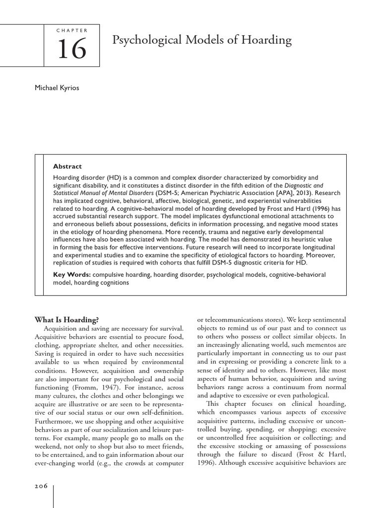 Understanding Hoarding Disorder | PDF | Mental Disorder | Obsessive ...