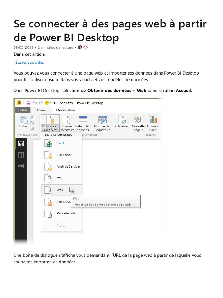 Importer des données web dans Power BI | PDF | Internet | Internet et Web
