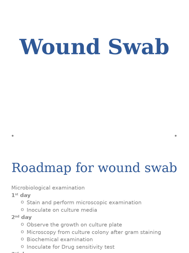 Wound Swab Microbiological Testing Guide | PDF | Staphylococcus ...