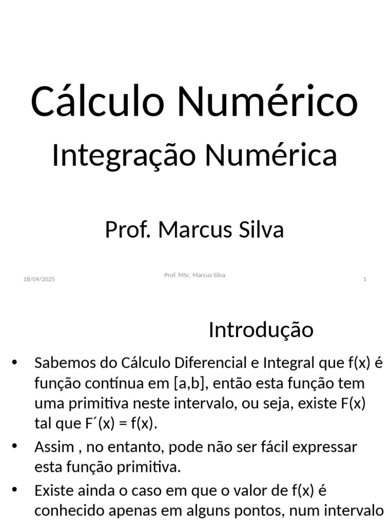 Integração Numérica: Regras e Exercícios | PDF | Integrante ...