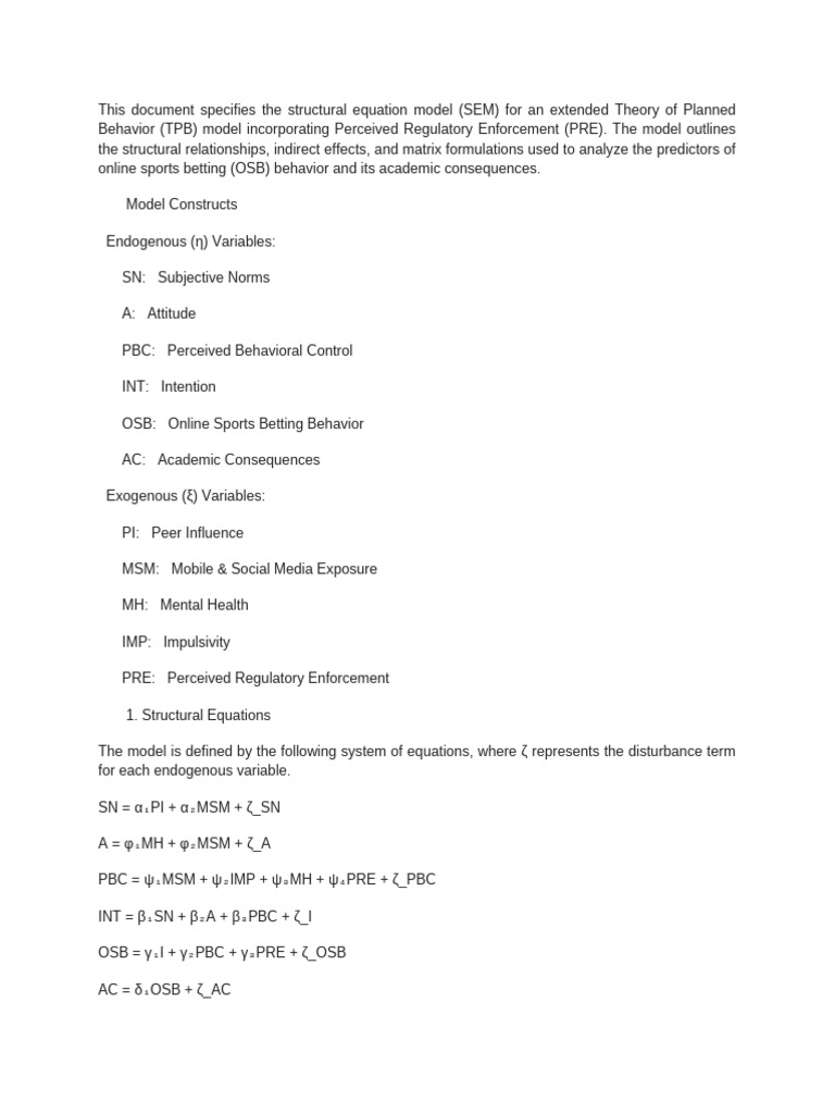 SEM Equation | PDF | Covariance | Mathematical Analysis