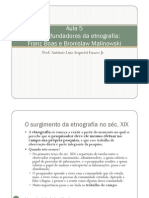 07 Aula 5 Os Pais Fundadores Da Etnografia Franz Boas e Bronislaw Malinowski