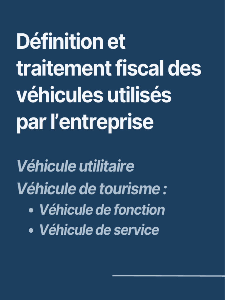 Fiscalité des véhicules utilitaires | PDF