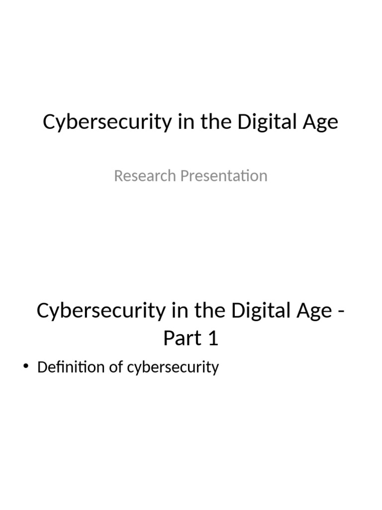 Cybersecurity in The Digital Age | PDF