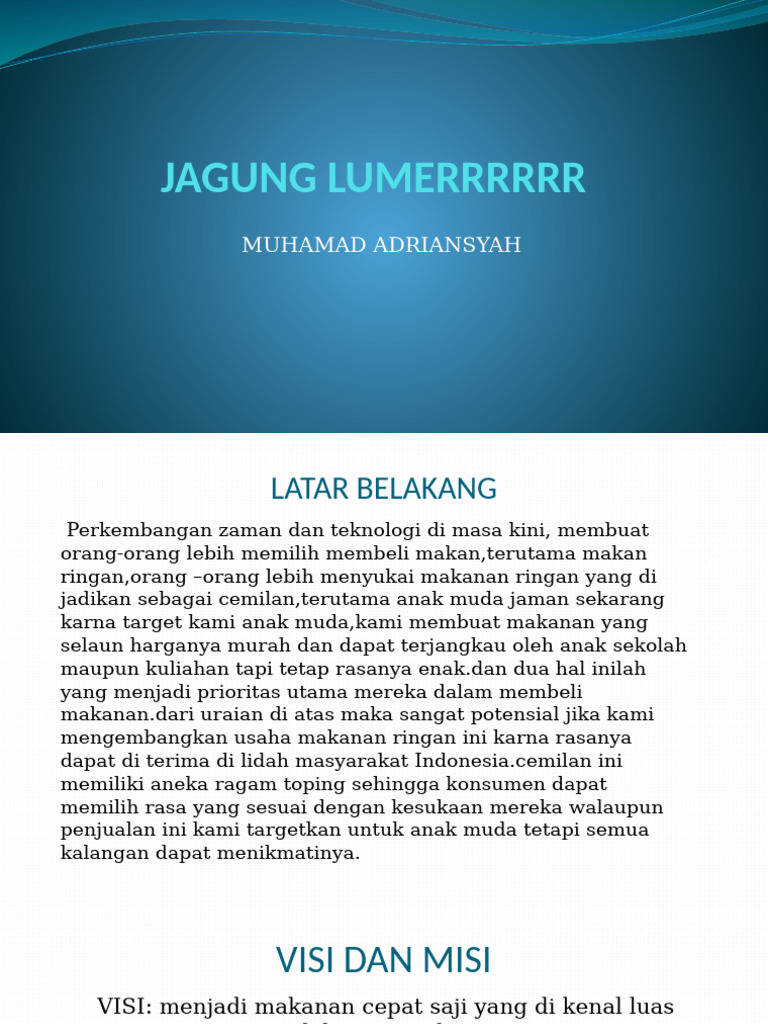 Jagung Lumer 123 Adrian | PDF