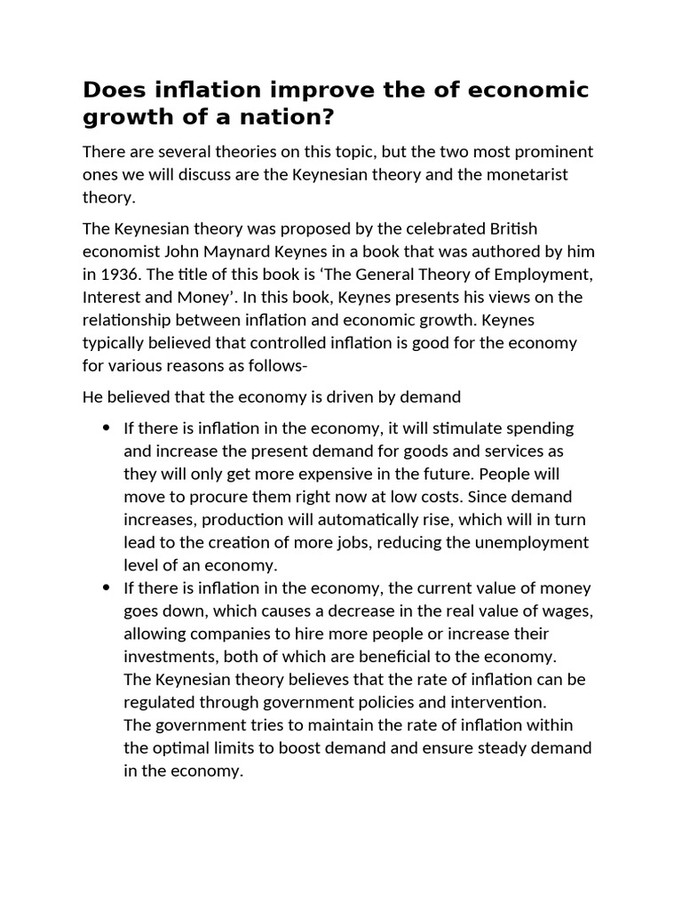Inflation's Impact on Economic Growth | PDF | Inflation | Keynesian ...